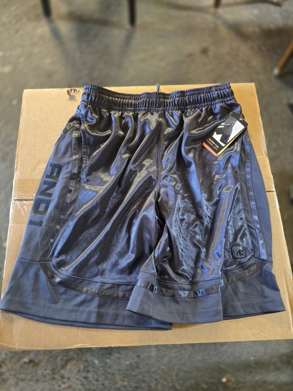 2 Pairs AND1 Black Athletic Shorts with Drawstring - Picture 3 of 10